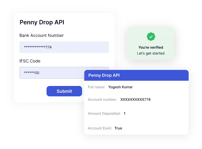 Bank Account Penny Drop Verification API